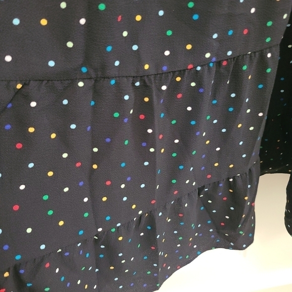 City Chic Maxi Emma Black Polka Dot Dress Balloon Sleeve Boho Flowing Sz XS/14 - Picture 5 of 10